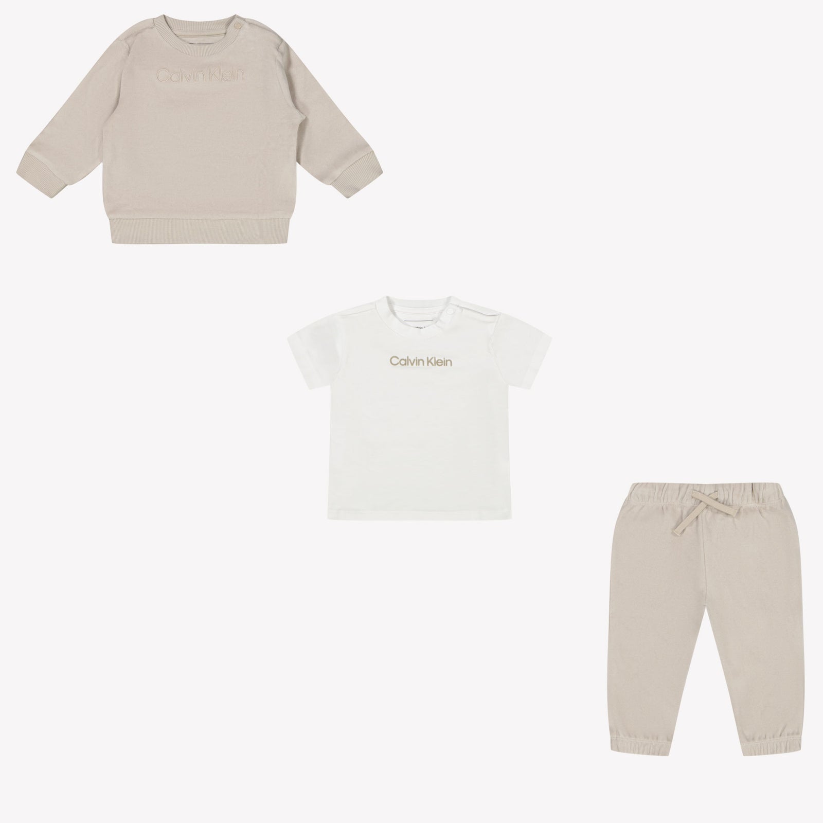 Calvin Klein Baby Unisex Set in Light Gray