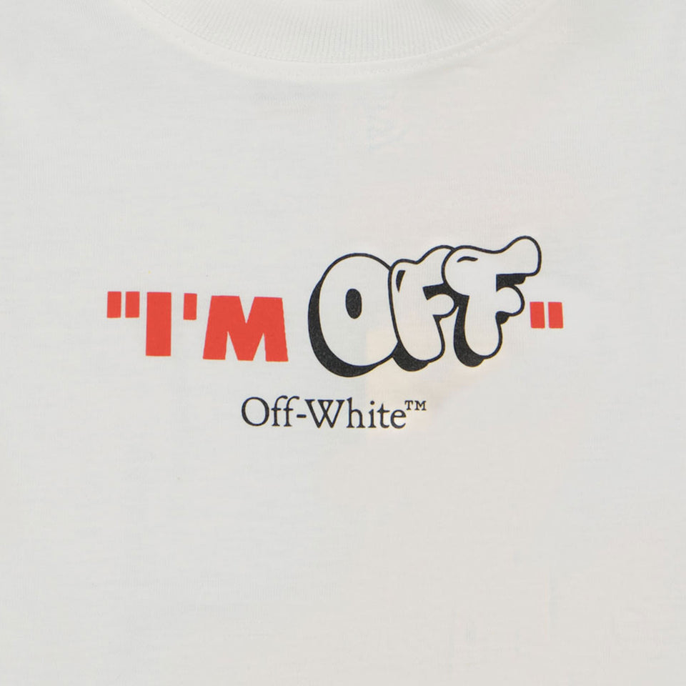 Off-White Baby Jongens T-Shirt In Wit