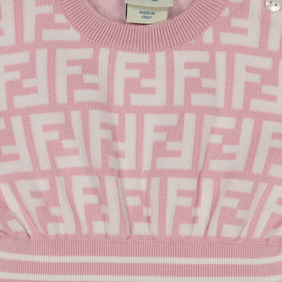 Fendi Baby Meisjes Jurk In Licht Roze