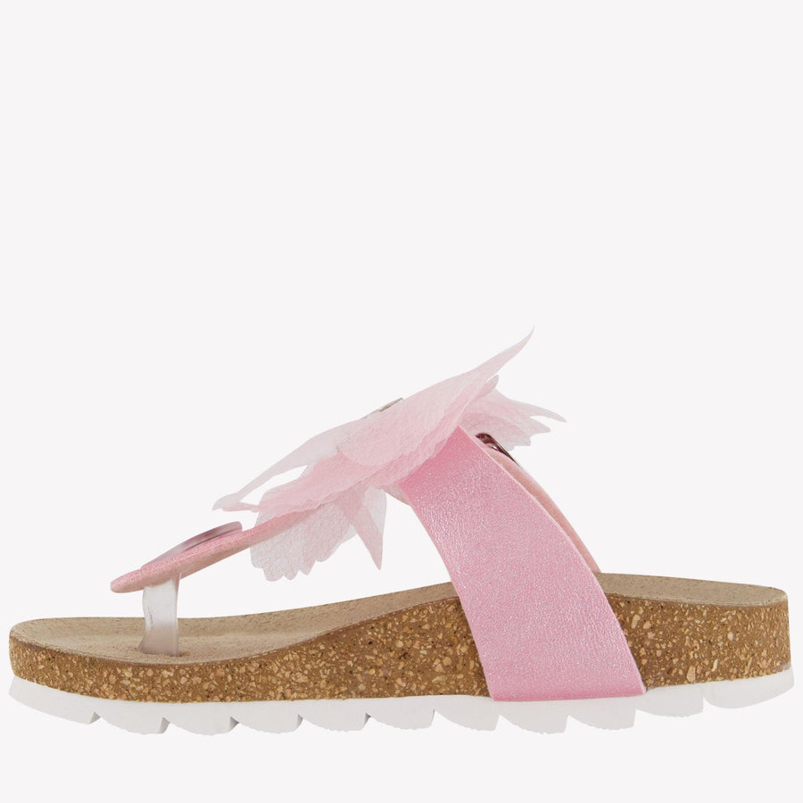 Monnalisa Girls Flipflops  Light Pink