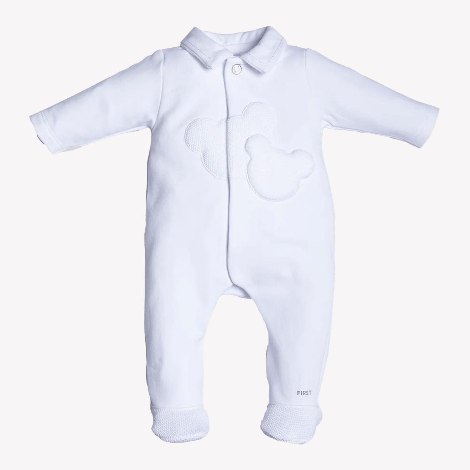 First Baby Unisex Playsuit White