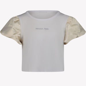 Patrizia Pepe Kinder Meisjes T-shirt Wit 6Y
