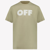 Off-White Kids Boys in T-Shirt Khaki