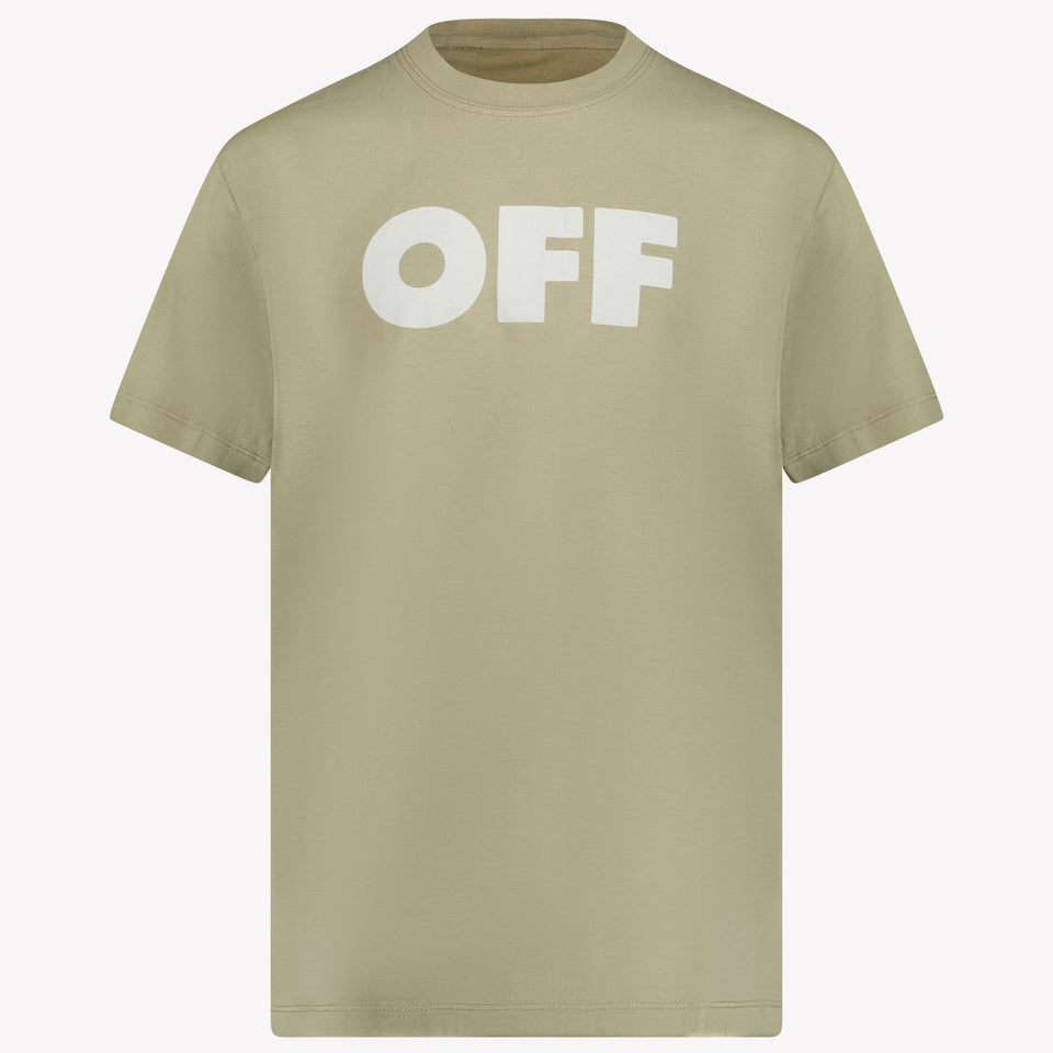 Off-White Kids Boys in T-Shirt Khaki