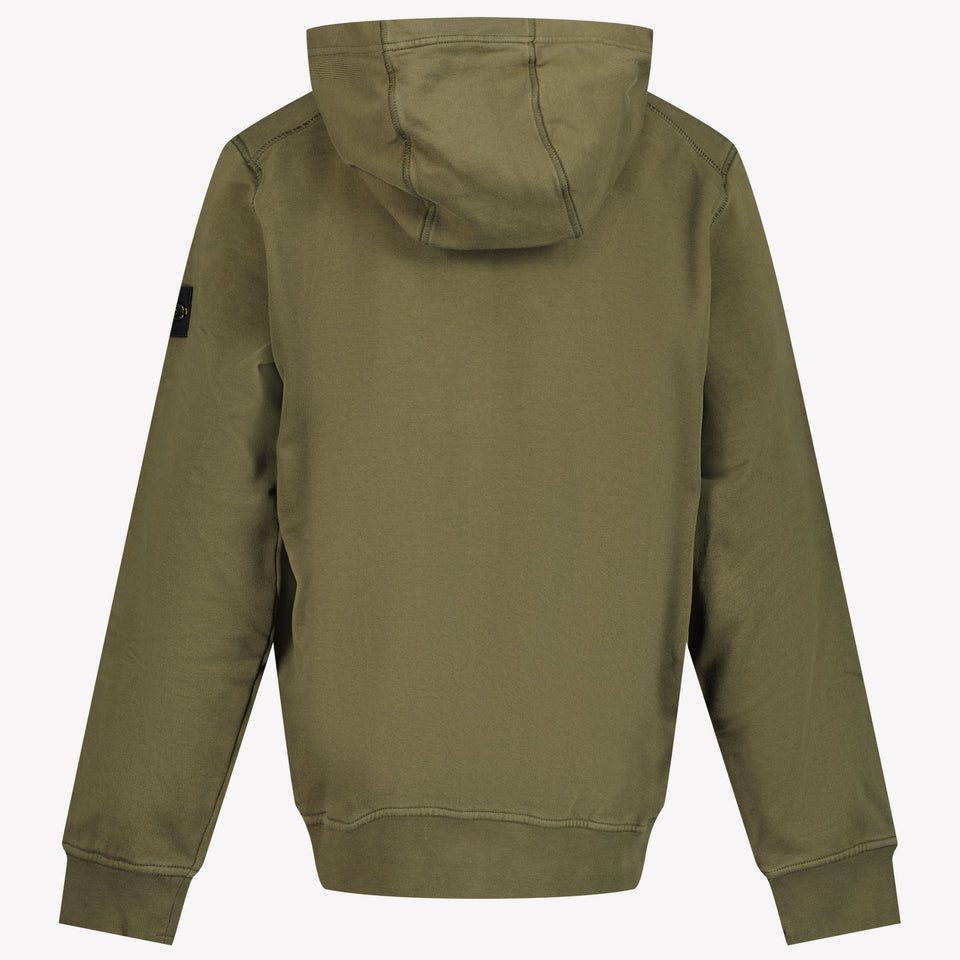 Stone Island Kids Boys Cardigan in Army