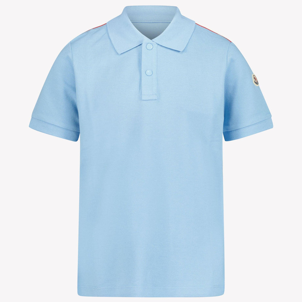 Moncler Kids Boys Polo in Light Blue