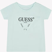 赤ちゃんの女の子のTシャツミントを推測します