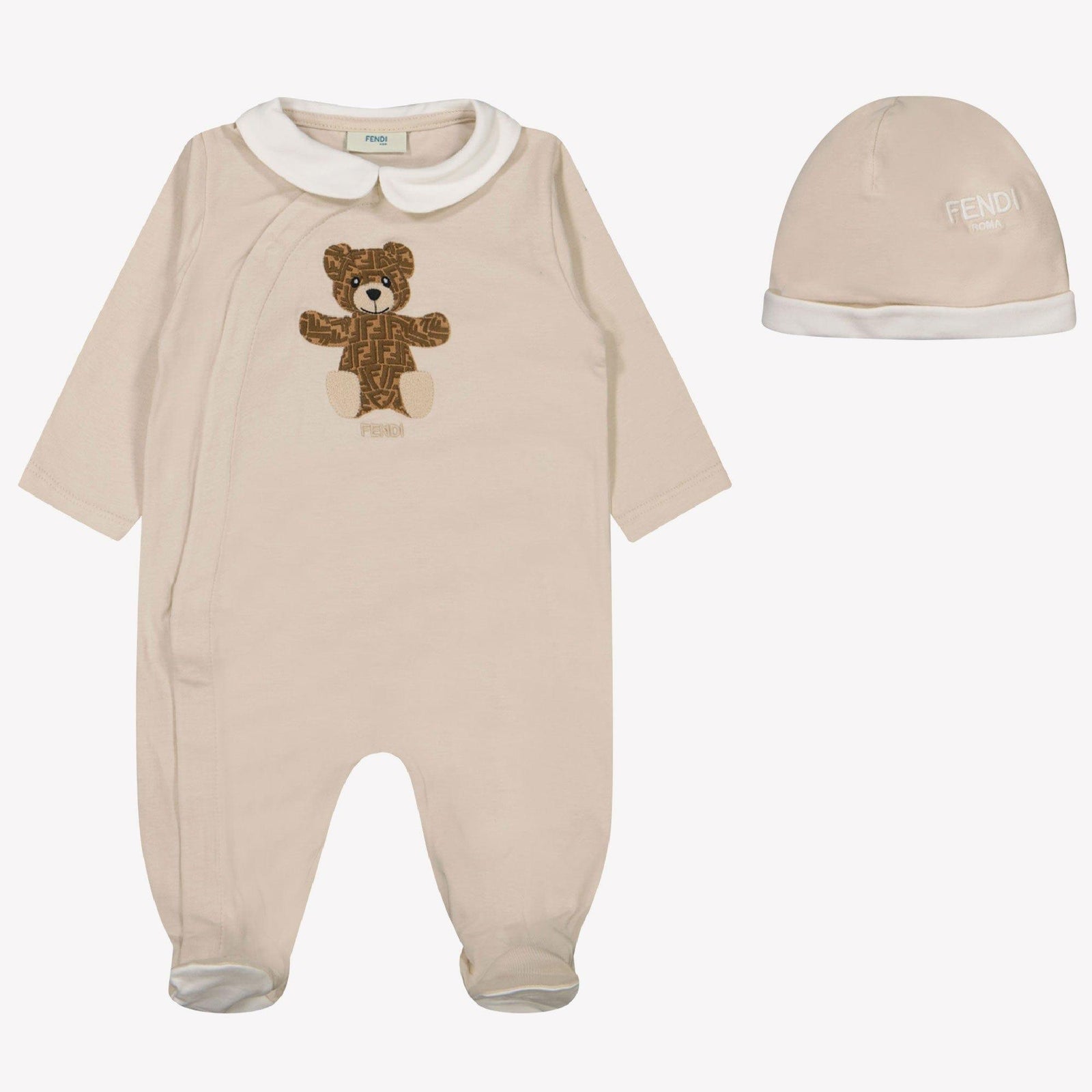 Fendi Baby Unisex Playsuit In Beige