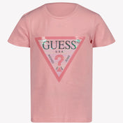 子供の女の子のTシャツライトピンクを推測します