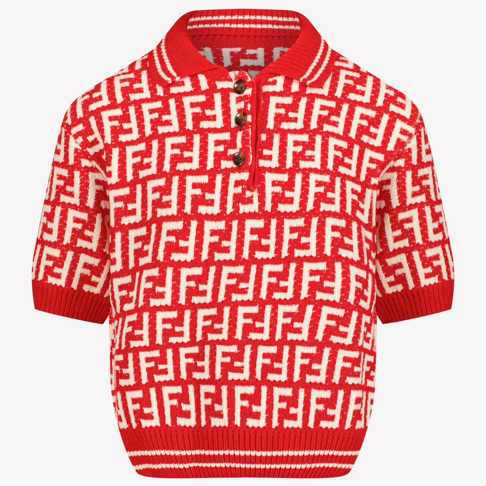 Fendi Kids Girls Polo Red