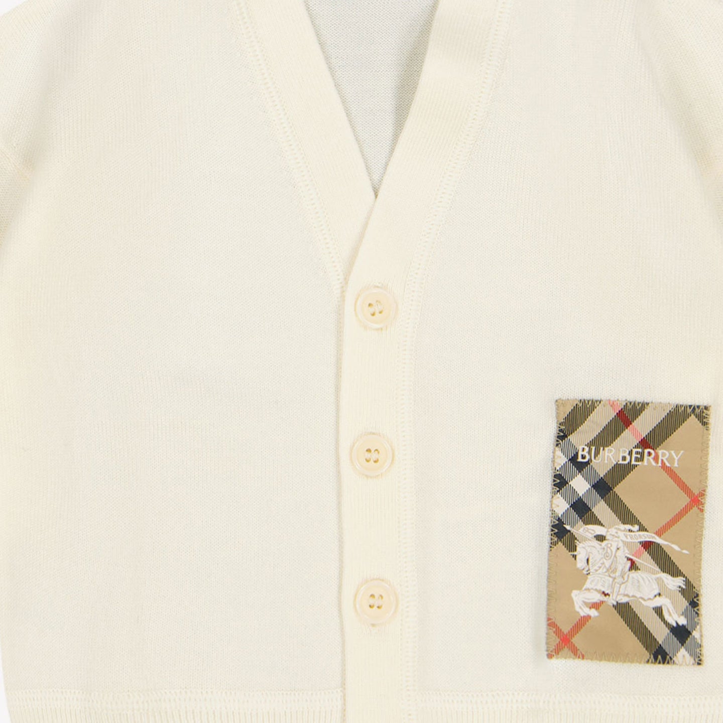 Burberry Romie Baby Boys Cardigan In OffWhite