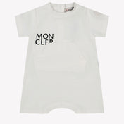 Moncler Baby Unisex Playsuit in White