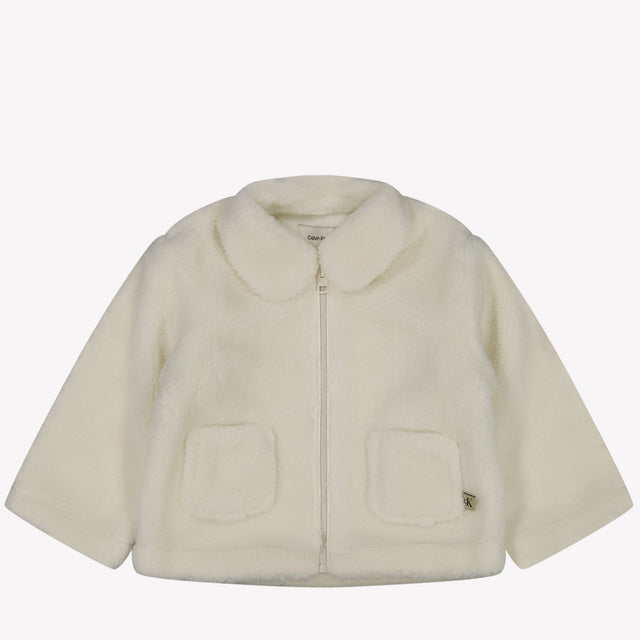 Calvin Klein Baby Faux fur Jas Offwhite