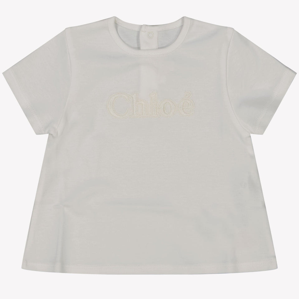 Chloe Baby Meisjes T-shirt Off White 6 mnd