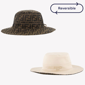 Fendi Kids Unisex Hat  Beige