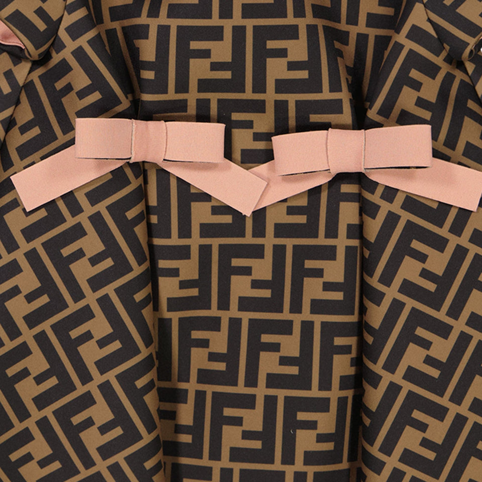 Fendi Baby Girls Dress In Brown