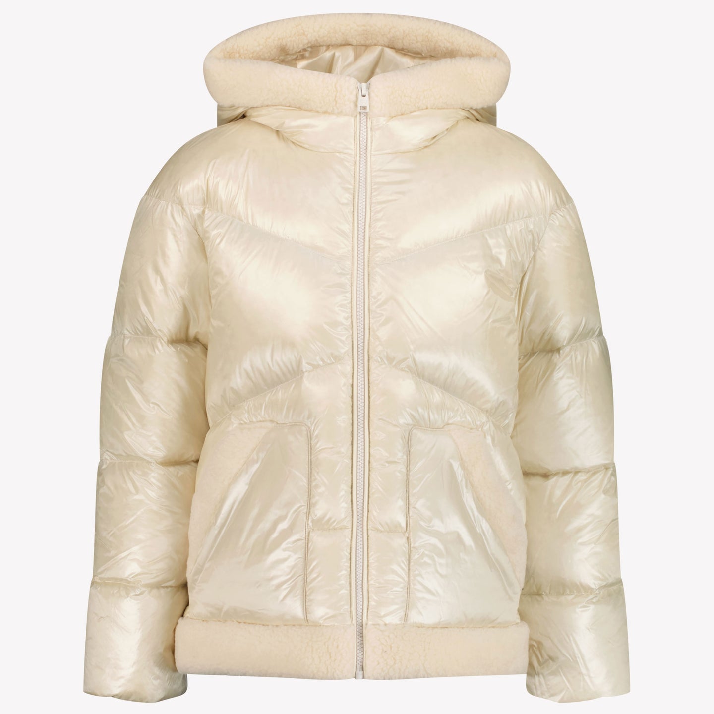 Woolrich Curly Gloss Meisjes Winterjas Off White