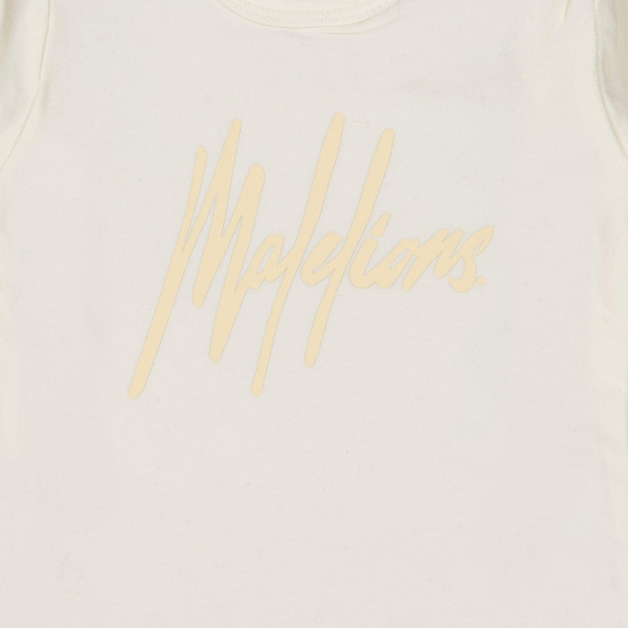 Malelions Baby Unisex Romper Offwhite