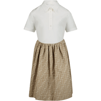 Fendi Kinder Meisjes Jurk Beige