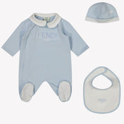 Fendi Baby Unisex Playsuit Light Blue