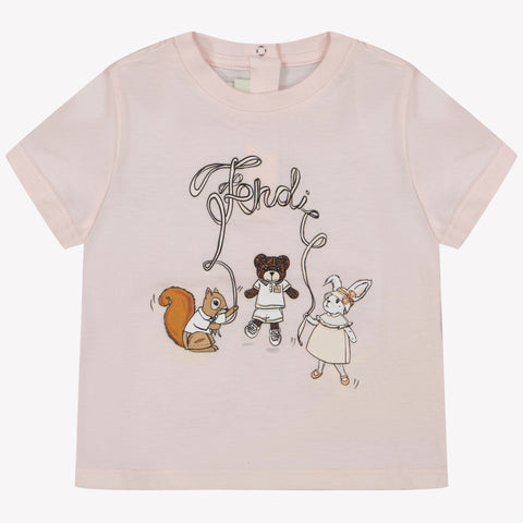 Fendi Baby girls t-shirt in Light Pink