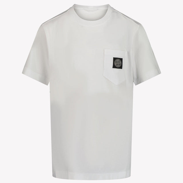 Stone Island Kinder Jongens T-Shirt In Wit