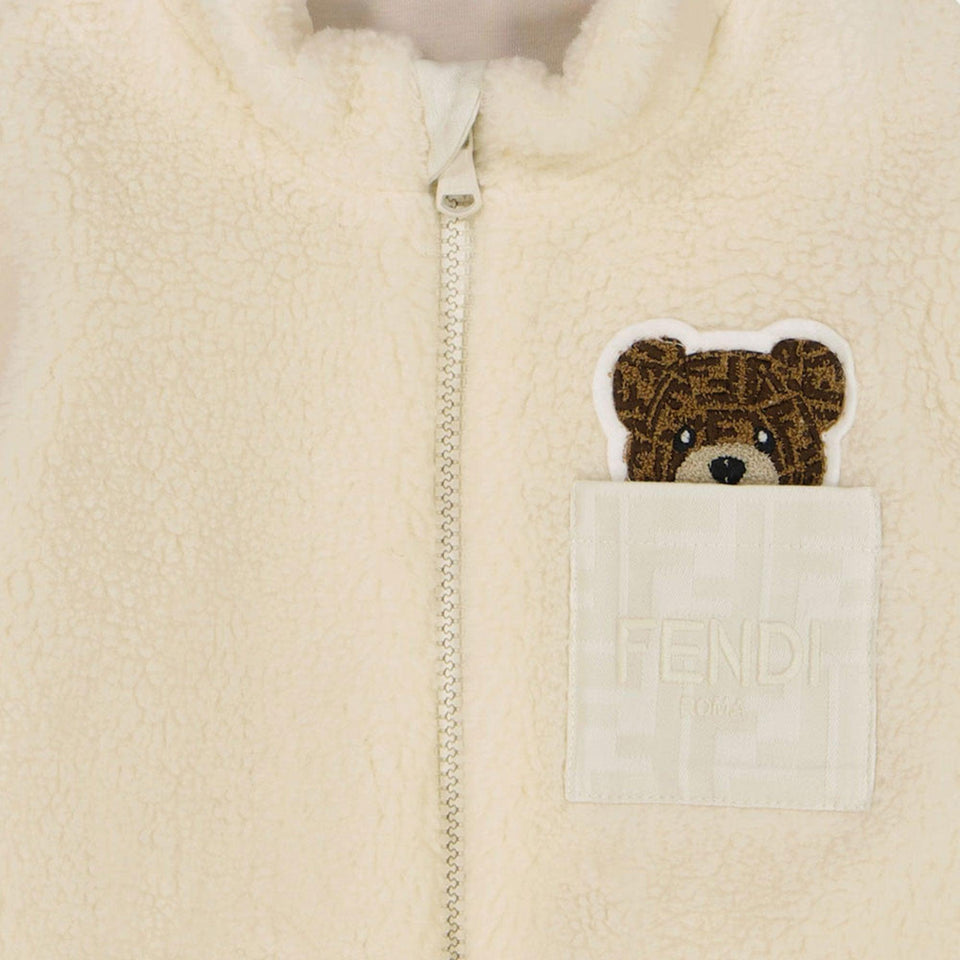 Fendi Baby Girls Jacket in OffWhite