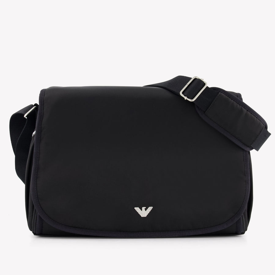 Armani Baby Unisex Diaper Bag In Black