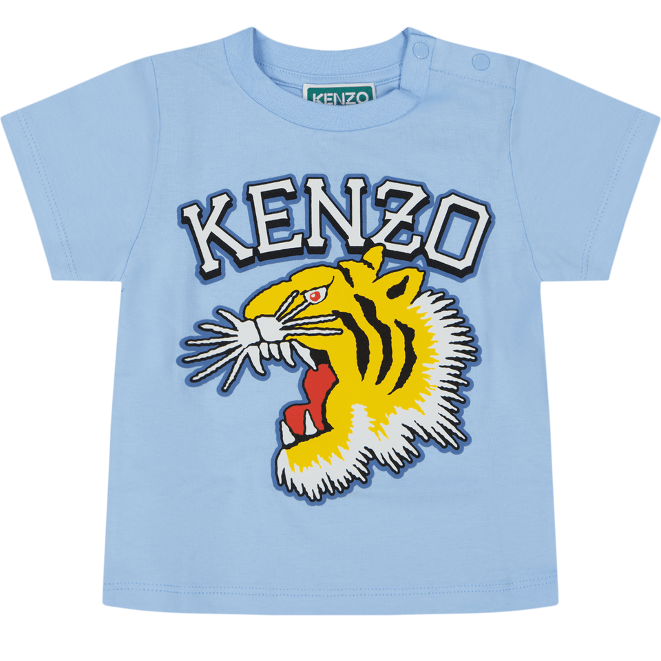 Kenzo kids Baby Unisex T-Shirt Licht Blauw 6 mnd